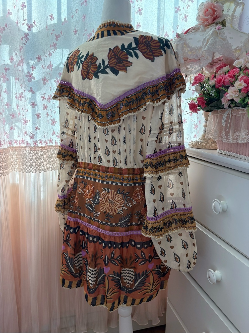 Farm Rio Annika Floral Ruffle Dress - Picture 4 of 6